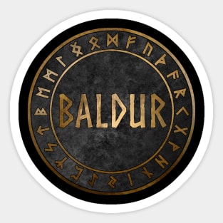 Baldur Norse God with Viking Runes Sticker